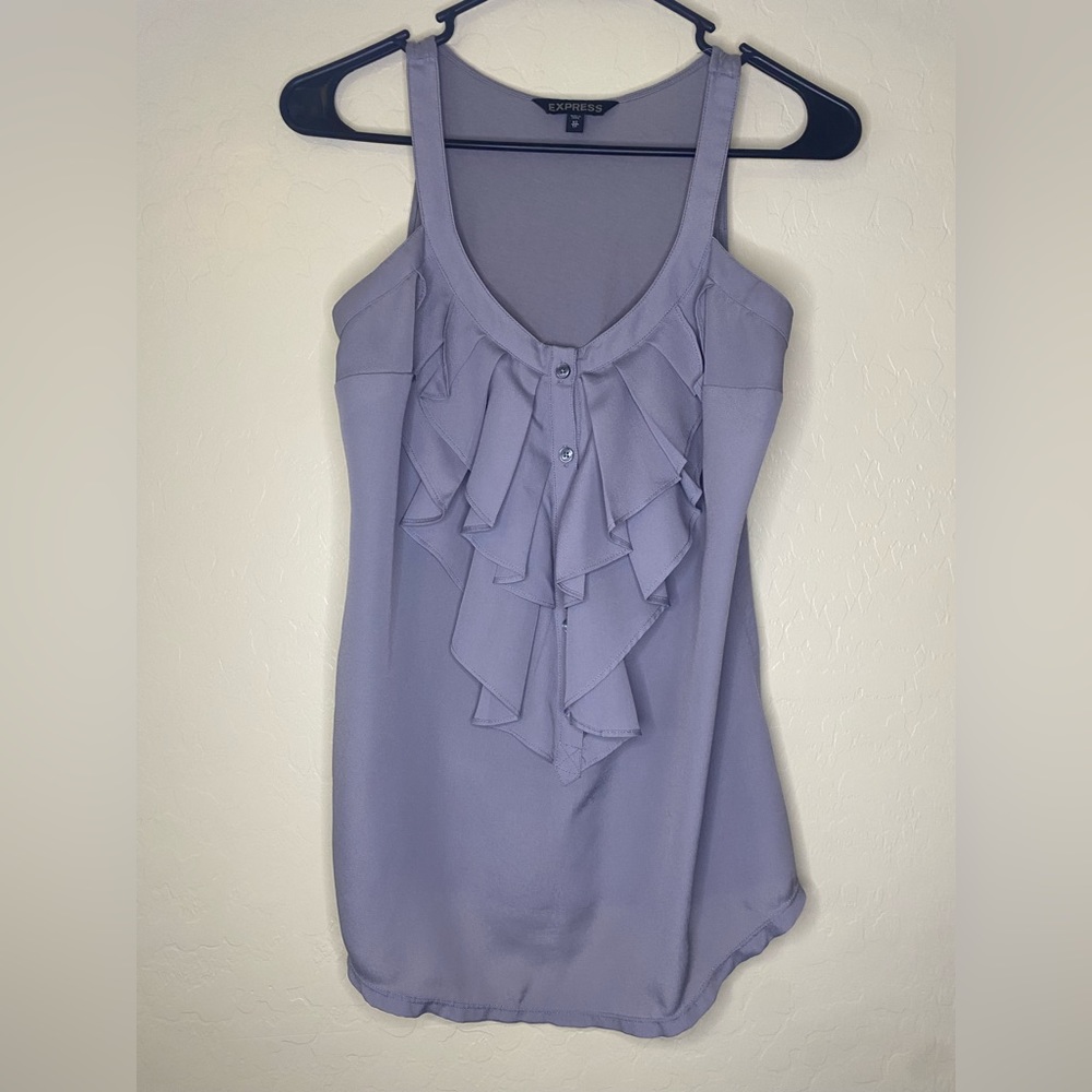 Express sleeveless ruffled blouse